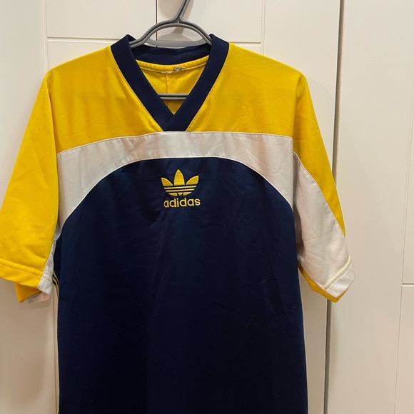 Large Yellow/Navy Vintage Adidas Jersey - Picture 2 of 4